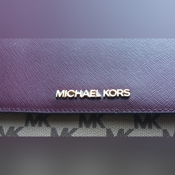 Michael Kors Jet Set Saffiano Leather Luggage Wallet Chain Crossbody Bag - Picture 3 of 11